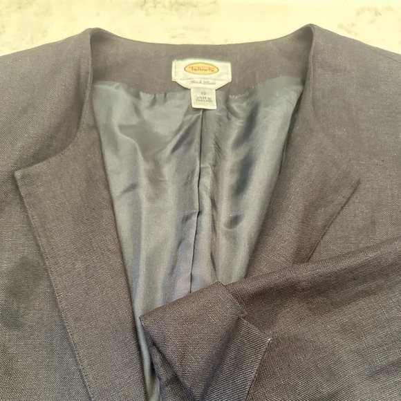 Talbots 100% Irish Linen Open Front Women’s Sz 10 Black Blazer Jacket Vtg - Picture 3 of 7